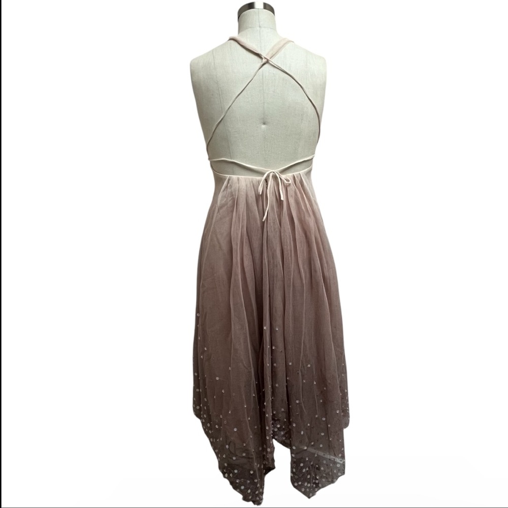 BCBGMaxAzria Gradient Sequin Handkerchief Hem Tulle Party Dress Size S - Picture 3 of 7